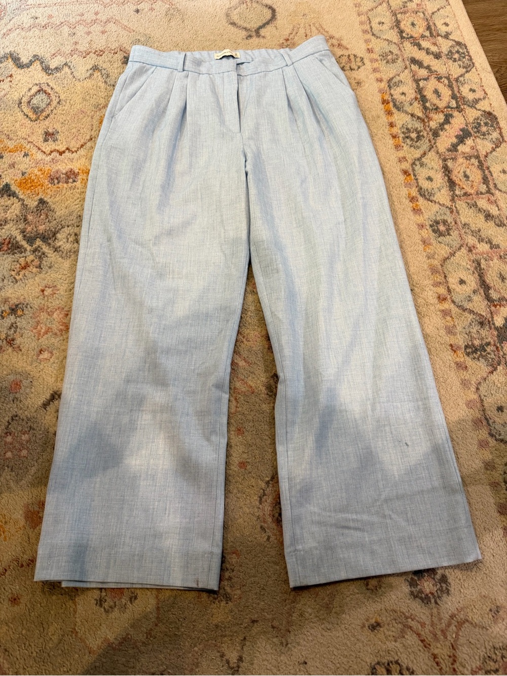 Abercrombie & Fitch Light Blue Wide-Leg Dress Pants